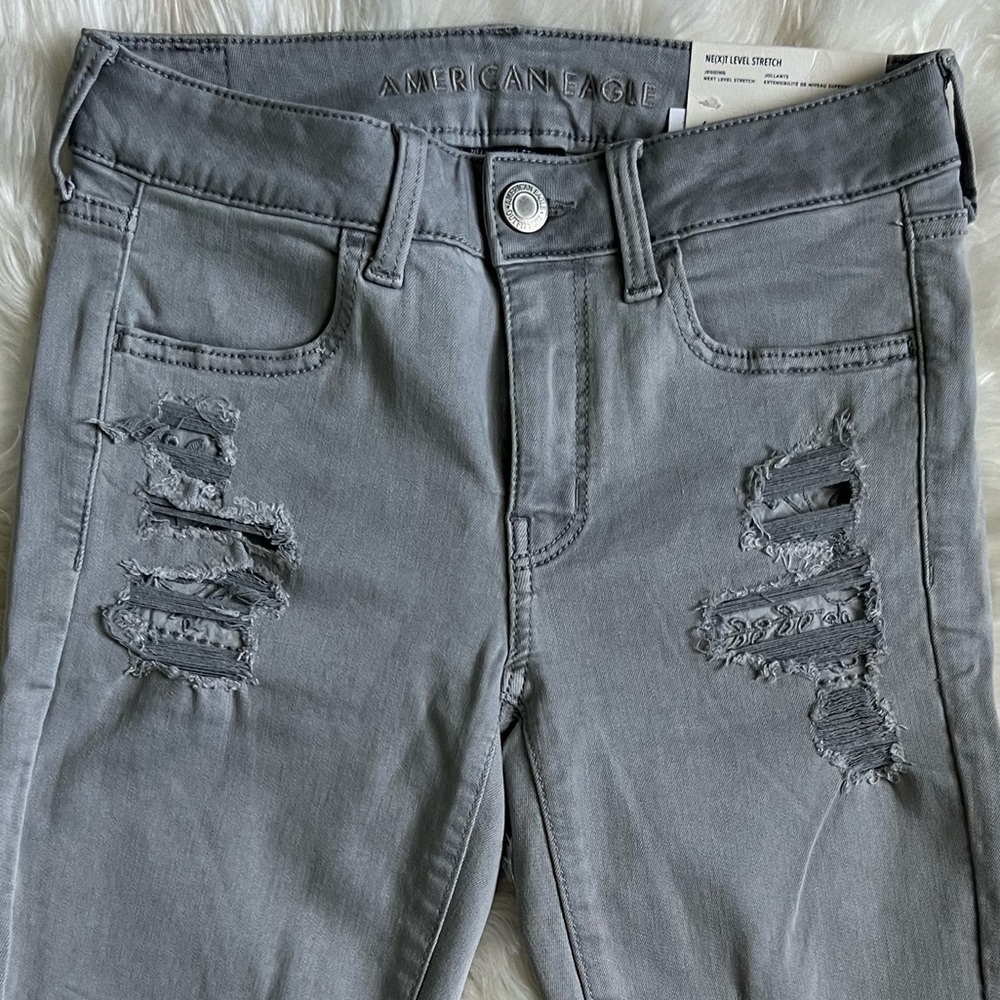 AEO NE(X)T LEVEL STRETCH JEGGING :: SIZE 6 :: BLUE GREY